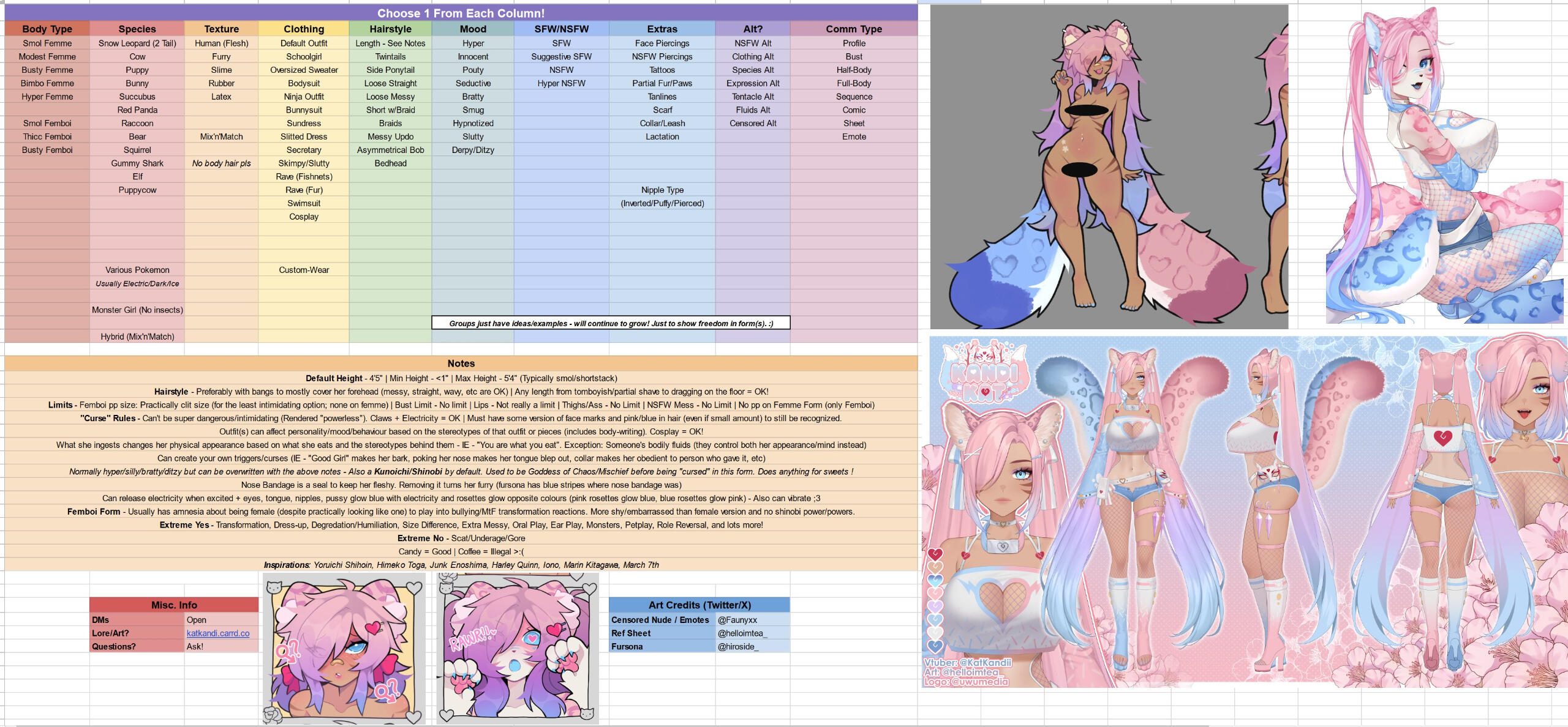 Examples of Lore + Freedom in Design for Art/Commissions/Etc.